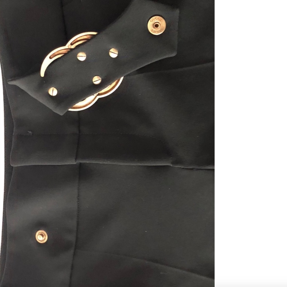 GUCCI GUCCI BLACK PLEAT-FRONT FLARED TROUSERS - Picture 12 of 16